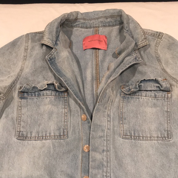 Dressed In LALA “Willa Denim Jumpsuit” Short Sleeve Pockets S/M - Picture 5 of 16